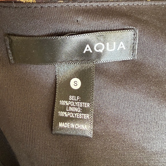 AQUA Star Print Smocked Black & Gold Star Print Smocked Mini Dress Long Sleeve - Picture 7 of 17